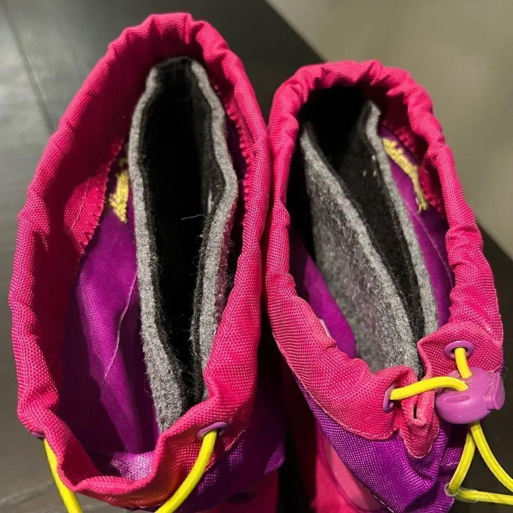 Columbia Girls Powderbug Forty Mismatched Purple Pink Snow Boots Size 5